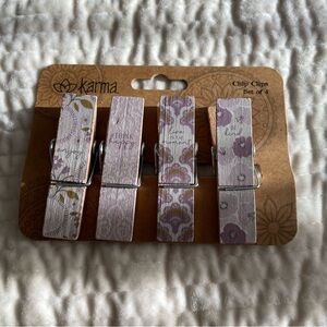 Karma lilac patterned chip clips